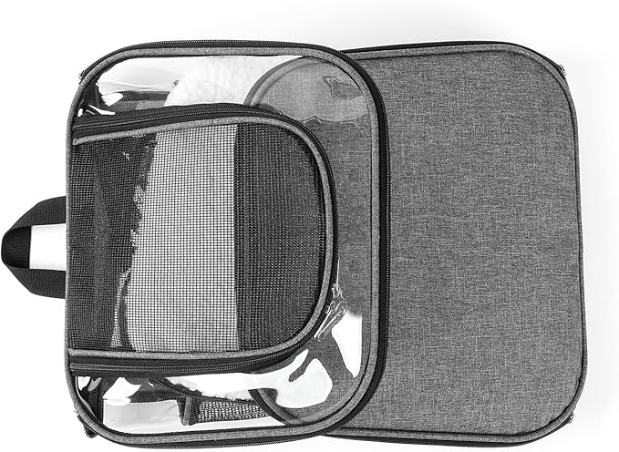 Cat Carriers Dog Carrier Pet for Small Medium Cats Dogs Puppies up to 25 Lbs, TSA Airline Approved Soft Sided, Collapsible Travel Puppy - Black Grey (M: 13" LX11.4 WX17.3 H, Blue)