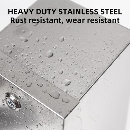 Commercial Toilet Paper Tissue Dispenser Dual Rolls Toilet Paper Holder with Lock,Heavy Duty Stainless Steel Touchless Automatic Paper Towel Dispenser with Shelf Wall Mount for Bathroom/Restroom