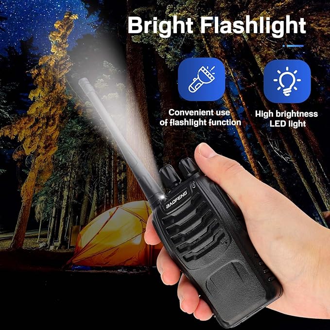 Baofeng Walkie Talkies 888S Rechargeable Long Range with Earpieces for Adults, 16 Channel Professional Radio Handheld Two Way Radios Li-ion Battery and Charger Included (20pack with 20earpiece)