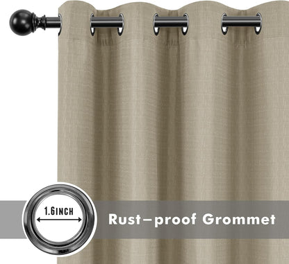 HolidayIdeas 6 Panels Linen Outdoor Curtains for Patio Waterproof Taupe Outside Curtains 54x84 Inch-Gazebo Curtains Weighted Weatherproof, Privacy for Pergola, Porch, Cabana, Deck, Sunroom, Backyard