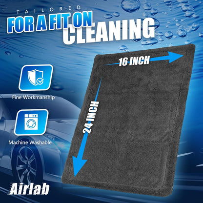 Airlab Car Drying Towel Microfiber Towels for Cars 1200 GSM Wash Auto Detailing Supplies Twist Pile Cleaning Cloth Absorbent Quick Dry Soft Loop Dry Flash Towel, 24 x 16 Inch, Pack of 1, Grey