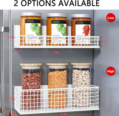 Magnetic Basket Fridge Organizer Wire Bins Pencil Holder Whiteboard Accessories Home Kitchen Organization (Black-High)