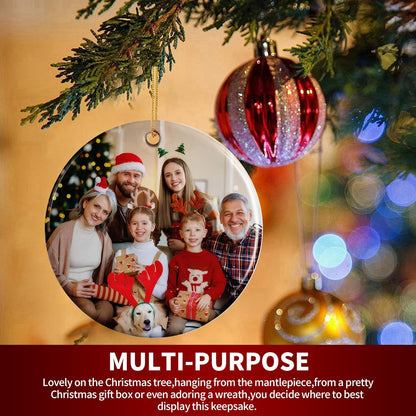 Personalized Christmas Ornaments, Custom Photo & Text 2025 Christmas Tree Ornament, Ideal for Xmas Decorations, Baby Showers, Weddings, Birthdays, Gifts for Mom, Dad, Kids, Pets, Friends