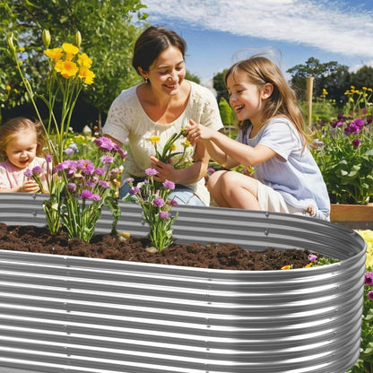 2 Pack Tall Galvanized Raised Garden Bed Outdoor,Metal Garden Bed for Vegetables,Steel Raised Beds for Gardening,Above Ground Garden Box for Flower-37x20 inch-4MV