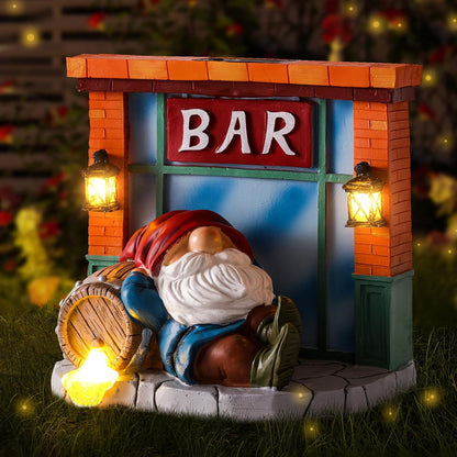 WINTS Garden Gnomes Solar Lights,Solar Gnomes Outdoor,Funny Garden Gnomes Decoration for Lawn,Balcony,Yard,Patio Gnome Gifts for Mom,Men