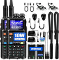 BAOFENG 5RM Ham Radio 10W Long Range Handheld NOAA Weather Receiver 2500mAh Battery UV-5RM Radio with Programming Cable,Speaker Mic,Tactical Antenna,Type-C Charging,2Pack