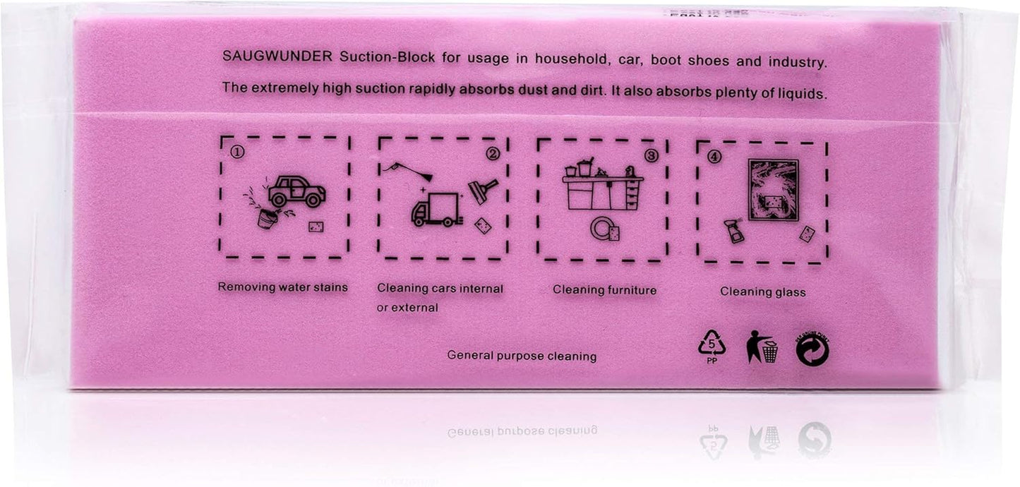 Cleaning Sponge Super Absorbent Water Durable ^~ You Know 17.5×7.5×3.5 cm[6.9 x 3 x 1.38 inches] Use for Household Clean Cars/Boats The dust and Dirt on Furnitures,Bathtubs&etc. (Pink)