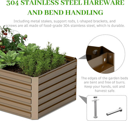 6x3x2 ft Raised Garden Bed, Large Metal Planter Raised Beds, Planters for Outdoor Plants for Vegetables, Flowers, Herbs, Fruits, and Succulents.(2 Pcs)