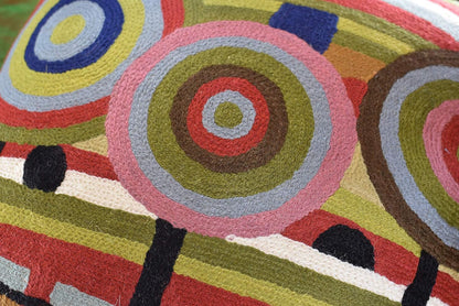 Hundertwasser Modern Pillow Cover Beloved Gardens Accent Outdoor Pillows Art Deco Couch Cushion Farmhouse Chair Cushions Hand Embroidered Wool Size 18x18