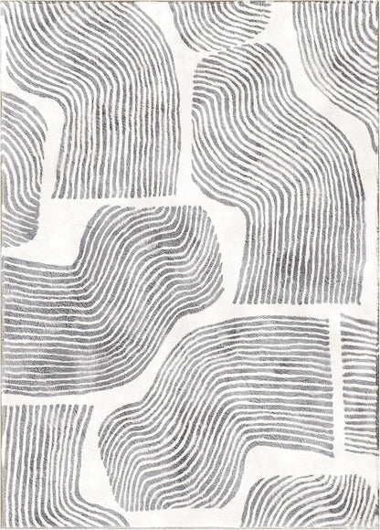 Ultra Soft Area Rug 6x9, Non Slip, Stain Resistant Living Room Rug, Washable Area Rugs for Living Room, Rugs for Bedroom, Modern Abstract Style (Gray, 6x9)