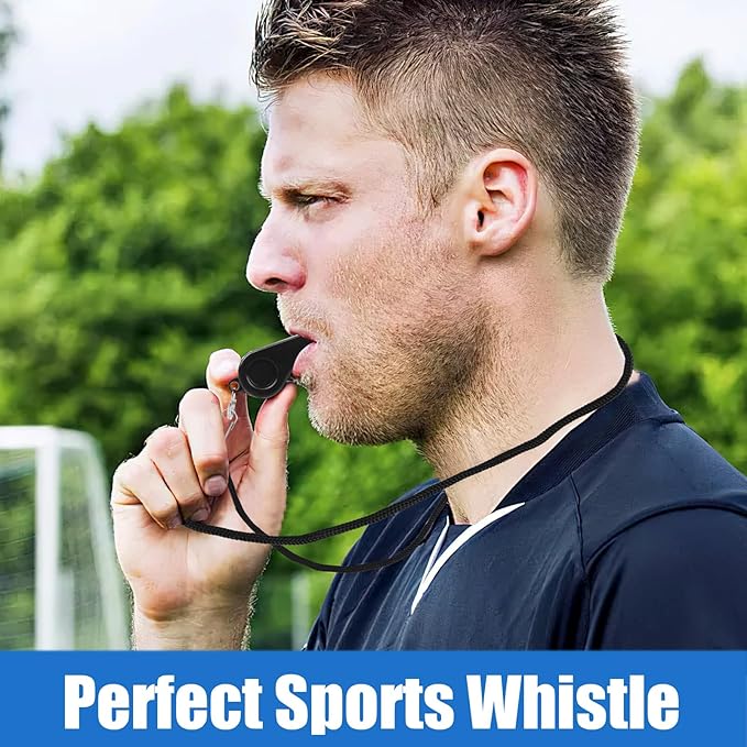 SANNIX 7 Pack Whistles, Coaches Whistles with Lanyard Sports Whistle Loud Crisp Sound Whistles for Referees Training Gyms Emergency