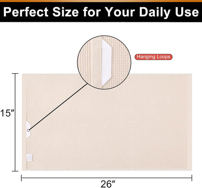 Homaxy 100% Cotton Waffle Weave Kitchen Towels - 8 Pack Soft and Absorbent Dish Towels - 16 x 26 Inches Quick Dry Hand Towels - Beige