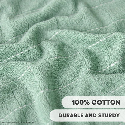 Artoid Mode Checkered Designed Cotton Dark Green Terry Kitchen Dish Towels, 15x25 Inch Soft Absorbent Quick Drying Cleaning Tea Towels Set of 4