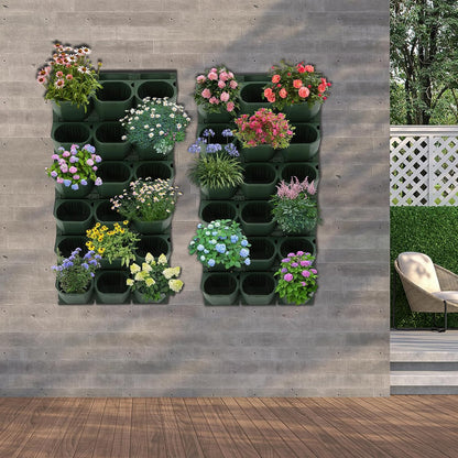 Self Watering Wall Planter | 36 Pots Vertical Garden Planter for Indoor Plants | Wall-Mounted Stackable wall planter | Hanging Plant Flower Pot Holder | 10.56 Fl Oz Each Individual Pot | Army Green