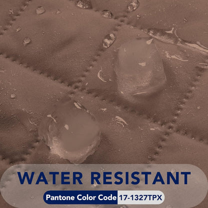 PureFit Reversible Quilted Sofa Cover, Water Resistant Slipcover Furniture Protector, Washable Couch Cover with Non Slip Foam and Elastic Straps for Kids, Pets (X Large, Brown/Beige)