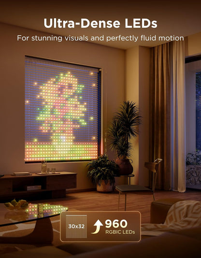 Govee Curtain Lights Pro, Upgraded 960 LEDs Smart Color Changing LED Curtain Lights with AIGC, Dynamic DIY String Lights for Bedroom Living Room Holiday Decor, Outdoor IP67 Waterproof, 5.41×5.77ft
