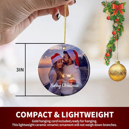 Personalized Christmas Ornaments, Custom Photo & Text 2025 Christmas Tree Ornament, Ideal for Xmas Decorations, Baby Showers, Weddings, Birthdays, Gifts for Mom, Dad, Kids, Pets, Friends