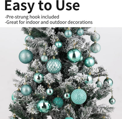 LANGXUN 36pcs Peacock Christmas Tree Decorations Balls, Bolas De Navidad, 2025 Christmas Decor, Indoor Outdoor Shatterproof Christmas Ornaments, Xmars Party Wedding Suppiles