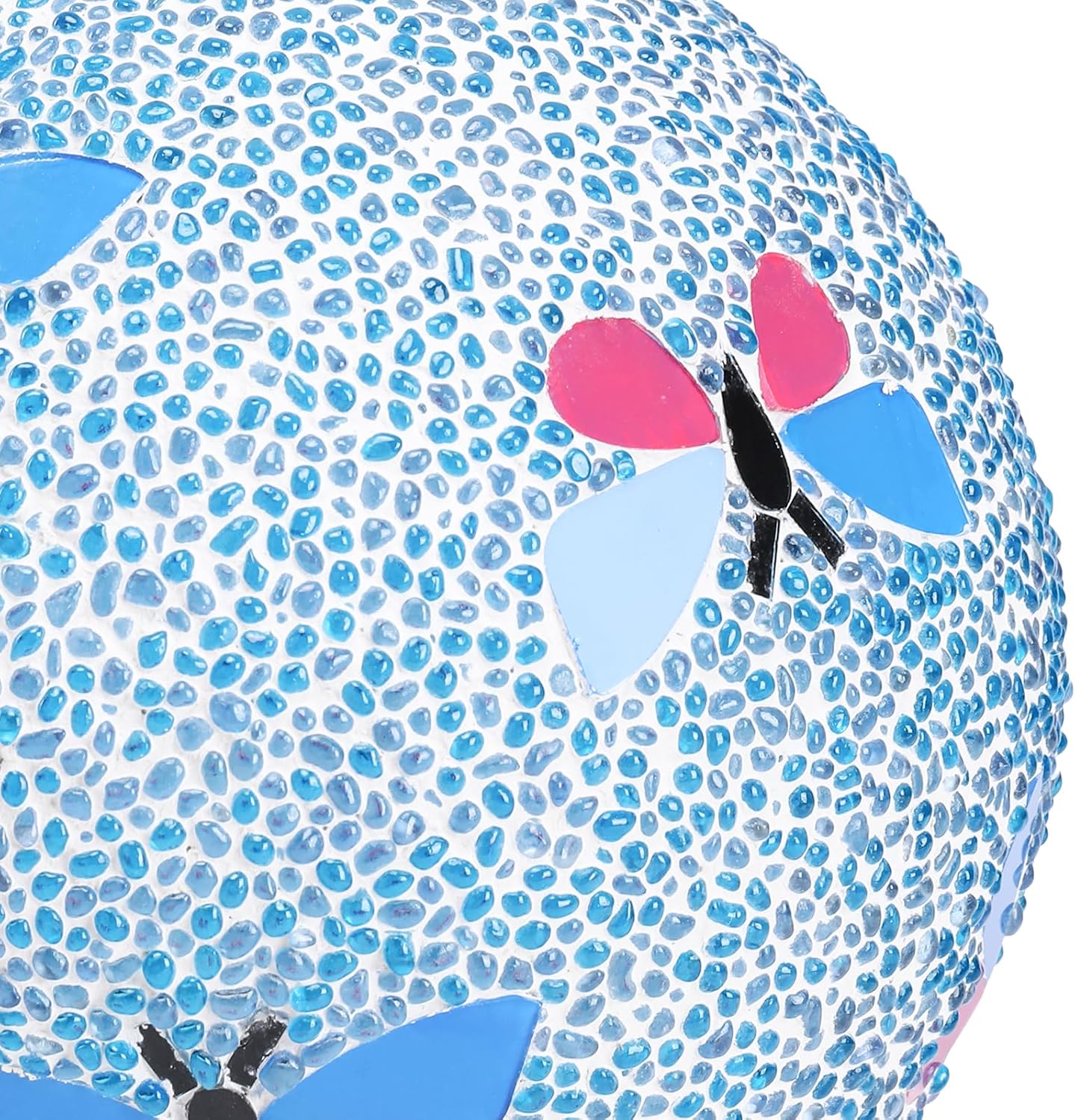 Gazing Ball 8 Inch Butterfly Glass Mosaic Garden Globe Outdoor Gazing Globe Yard Ornament for Garden Yard Home Lawn Outdoor Decoration Gift for Women (Not Solar Powered)