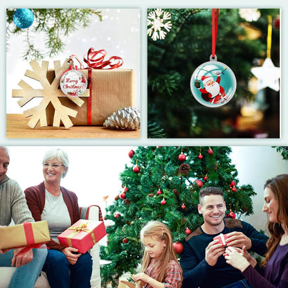 Personalized Christmas Ornaments 2025 Wood Custom Picture Text Hanging Ornament Customized Christmas Tree Decorations Keepsake Gift for Family Couples Xmas Tree Home Decor