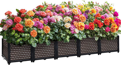 Large Planters for Outdoor Plants 14" Tall Planter Box, Raised Beds for Gardening Self Watering, Elevated Planter Box with Legs, Rectangular Garden Planters for Outdoor Plants Flowers, 78.7"L x 15.7"W