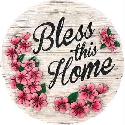 Spoontiques - Garden Décor - Bless This Home Stepping Stone - Decorative Stone for Garden