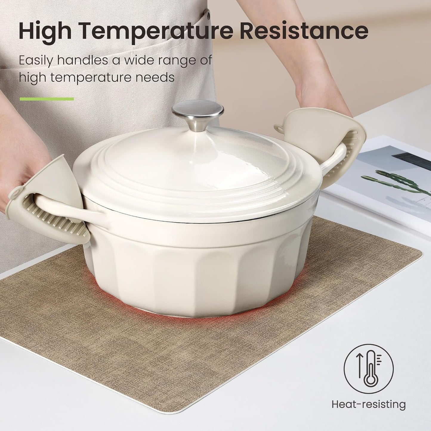 Faux Leather Dual Sided Placemats Set of 6, Square Non-Slip Heat Resistant Placemats with Coaster, Reversible wipeable Waterproof Table Mats for Kitchen, Dining, Outdoor (6, Black Light Coffee)