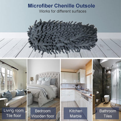 Women's Microfiber Floor Cleaning Mop Slippers with Terry Towel Fabric