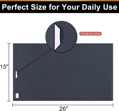 Homaxy 100% Cotton Kitchen Towels and Dishcloths Set - 8 Pack Waffle Weave Soft and Absorbent Dish Towels - 26 X 16 Inch and 12 X 12 Inch - Dark Grey