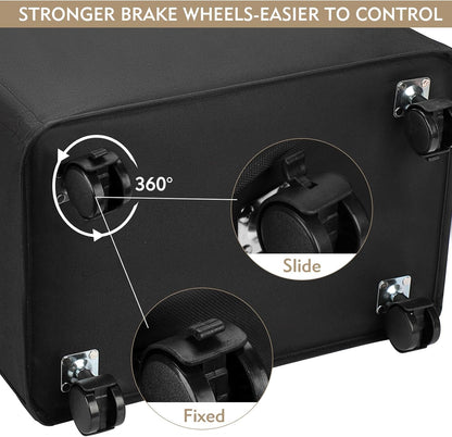 DOKEHOM 90L X-Large Laundry Basket with Removable Wash Bag on Wheels, Collapsible Rolling Laundry Hamper, Foldable Clothes Organizer, Folding Washing Bin (Black)