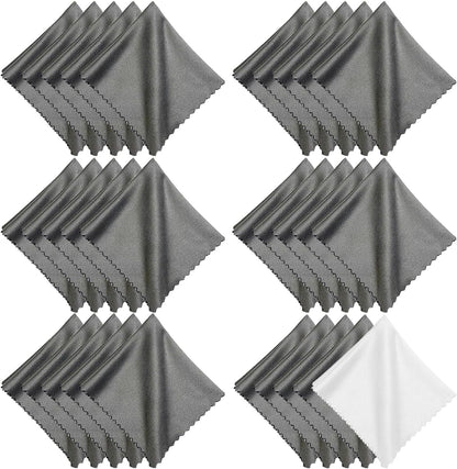 Microfiber Cleaning Cloths (30 Pack), 6x7 Inch – Soft Lens & Glasses Cleaning Cloth for Eyeglasses, Camera Lenses, Screens, and All Delicate Surfaces