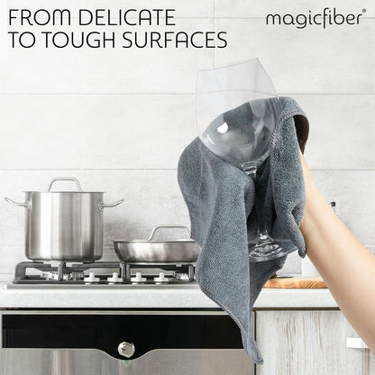 MagicFiber Microfiber Cleaning Cloth - 12 Pack, Large 13" x13” Highly Absorbent Streak-Free Micro Fiber Cleaning Rags Towels for House, Car, Windows, Housekeeping, Household Dusting, Kitchen