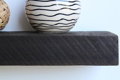 Urban Legacy Reclaimed Barnwood Planks | Floating Shelves for Wall w/Flush Mount Shelf Bracket Set Included | Set of 2 (Coffee Bean, 18"x 4.5"x 2")