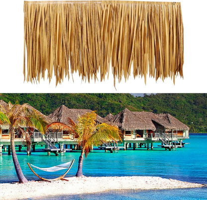 39.5" Tiki Straw Roof Thatch-Mexican Style Artificial Palm Thatch Rolls, Tiki Bar Hut Grass Duck Boat Blinds Grass Runner Rolls Palapa Thatch Roofing for Garden Patio Umbrella Fence Party Decoration