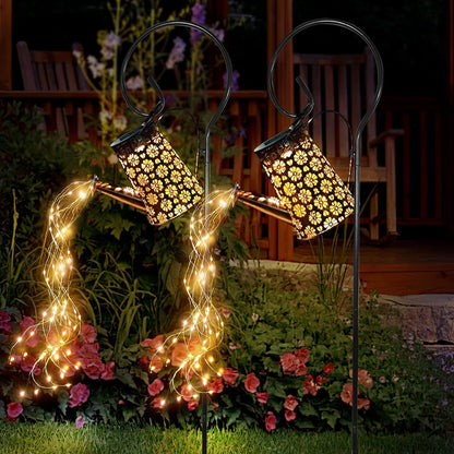 2 Pack Solar Watering Can with Lights,Solar Outdoor Garden Decor Waterproof Hanging Lantern Landscape Lights Outside Decorations for Yard Lawn Patio Gardening Gifts.