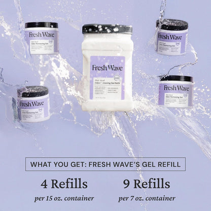 Fresh Wave Lavender Odor Removing Gel Refill, 63 oz. - Safer Odor Absorbers for Home, Natural Plant-Based Odor Eliminator, Every 15 oz. lasts 30-60 Days, For Cooking, Trash & Pets