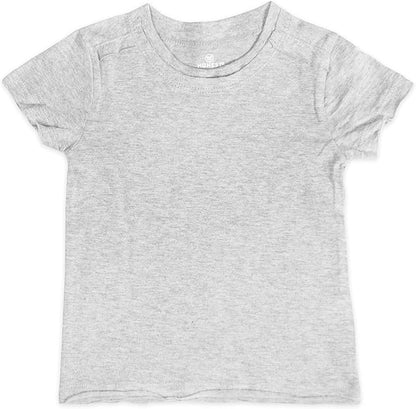 HonestBaby 5-Pack Short Sleeve T-Shirts 100% Organic Cotton Baby, Toddler, Little Kid, Boy, Girl, Unisex