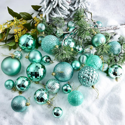 LANGXUN 36pcs Peacock Christmas Tree Decorations Balls, Bolas De Navidad, 2025 Christmas Decor, Indoor Outdoor Shatterproof Christmas Ornaments, Xmars Party Wedding Suppiles