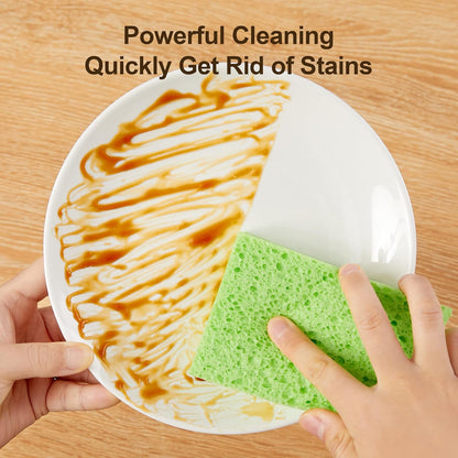 JOYMOOP Dish Sponge Scrubber, Cellulose Sponges Kitchen for Non-Scratch Washing Dishes, Household Cleaning Scrub Natural Sponge, Pack of 24 Colorful Sponges