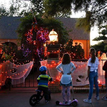 Dazzle Bright Fairy String Lights, 20FT 60 LED Copper Wire Battery Operated Waterproof Lights, Halloween Decorations for Indoor Home Outdoor Patio Yard Party Decor (Purple and Orange, 1)