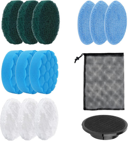 Electric Spin Scrubber Brush Heads Set, 12 Pack Replaceable Brush Heads for Cordless Power Scrubber, for Household Cleaning Brushes Kitchen Bathroom Floor Tile Car