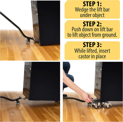 Furniture Movers with Wheels - Set of 4 Heavy Duty Furniture Lifter Tool with 2000 lbs Load Capacity, Easy Sliders Dolly for Moving Appliances, Sofa, Cabinet, and Piano etc (6.3×6.3IN)