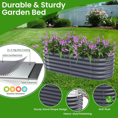 Raised Garden Bed 5x2x1.4 Ft Planter Box for Outdoor - Zinc-Aluminum-Magnesium Stainless Steel Durable Metal Garden Beds Kit for Vegetables, Flowers, Herbs and Succulents (Deep Grey)