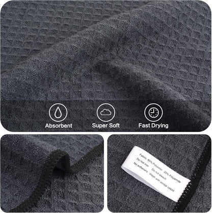 KinHwa Dish Cloths for Washing Dishes Kitchen Towels Microfiber Dish Towels for Kitchen Dish Towels Absorbent 8inch x 8inch 6 Pack (Gray, 12in x 12in 6 PC)