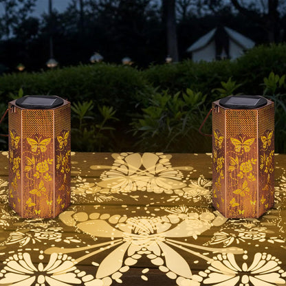 4 Pack Butterfly Solar Lanterns Outdoor Waterproof - Birthday Gifts for Women, Mom, Butterflies Solar Lights Outdoor Hanging Garden Decor for Outside, Patio, Outdoor, Yard, Lawn, Balcony