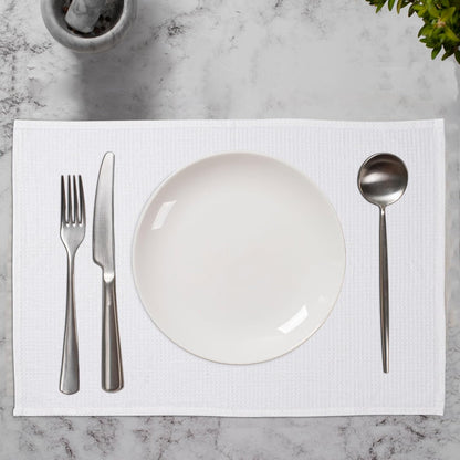 Kitchen Towels Set of 6 Soft Premium Cotton Highly Absorbent Dish Towels 18x28 Inches, Washable & Reusable Tea Towel, Quick Drying Dish Cloths with Hanging Loop - White Solid