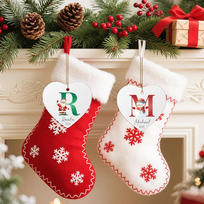 Personalized Christmas Ornaments 2025, Custom Initial Ornaments A-Z Monogram Ceramic Christmas Ornament