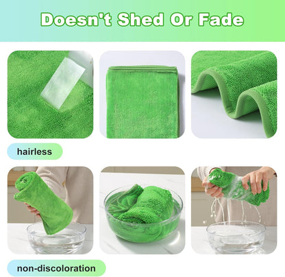 JOYMOOP Microfiber Towels for Cars, 63" x 29.5" Car Drying Towel, Green Reusable Car Towel, Quick Drying Car Microfiber Cleaning Cloth for RVs, SUVs, Trucks