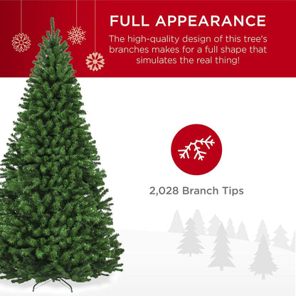 Best Choice Products Artificial Christmas Tree, 9ft Premium Unlit Realistic Spruce Holiday Décor w/Dense Branches, Easy Assembly, Metal Base