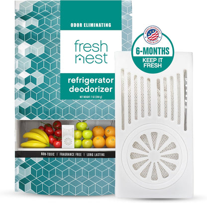 Refrigerator Deodorizer with Zeolites (1-Pack) - Odor Eliminator for Fridge & Freezer - Outshines Baking Soda and Bamboo Charcoal Bags - Long-Lasting, & Safe